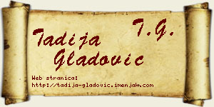 Tadija Gladović vizit kartica